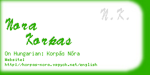 nora korpas business card